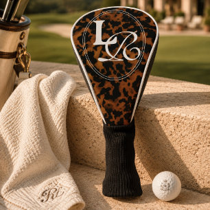 Modern Monogram Tortoise Shell Print Golf Head Cover