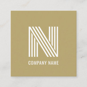 Modern monogram trendy gold elegant  calling card