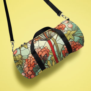 Modern Monogram Watercolor Floral Flower Duffle Bag