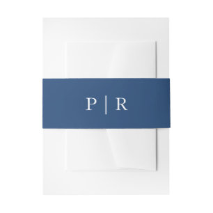 Modern Monogram Wedding Elegant Sage Green Invitation Belly Band
