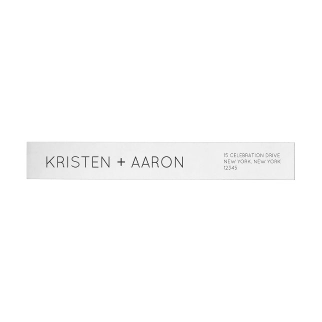 Modern Monogram Wedding Invitation Wrap Around Label (Individual)