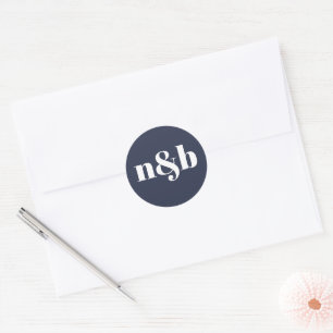 Modern Monogram Wedding Sticker