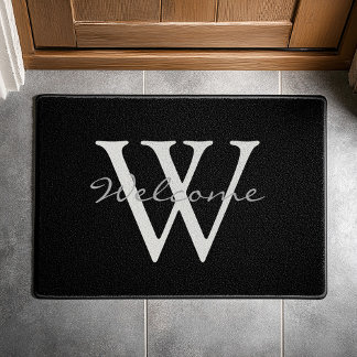 Modern Monogram Welcome Door Accent for New Homes Doormat