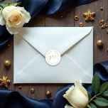 Modern Monogram White Gold Wedding  Classic Round Sticker<br><div class="desc">This is a modern monogram sticker printed with a handwritten script font. Adjust the template to suit your desired initials. Modern Monogram White Gold Wedding Classic Round Sticker.</div>