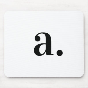 Modern Monogram White Minimalist  Mouse Pad