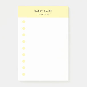 Modern Monogram & White Yellow  Daily  Post-it Notes