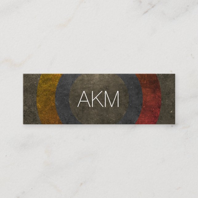 Modern Monogram with Texturised Colour Ways Mini Business Card (Front)