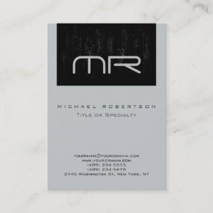 Modern Monogram Wood Effect Stripe Business Card