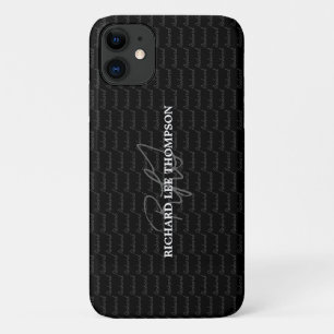 modern monogrammed black iPhone 11 case