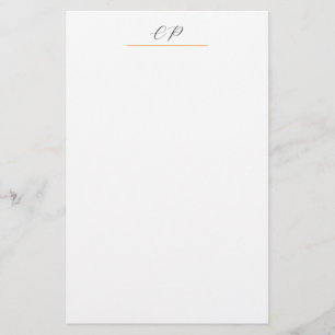 Modern Monogrammed Calligraphy Plain Simple Name Stationery