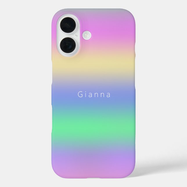 Modern Monogrammed Chic Colourful Gradient Case-Mate iPhone Case (Back)