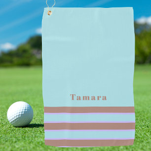 Modern Monogrammed Elegant Chic Simple Stripe Golf Towel