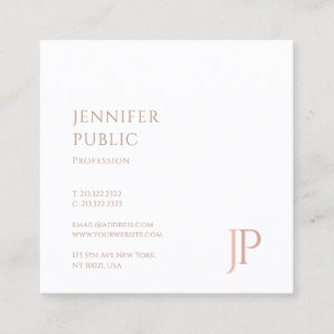 Modern Monogrammed Elegant Template Trendy Square Business Card