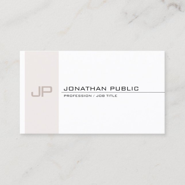 Modern Monogrammed Elegant Trendy Simple Template Business Card (Front)