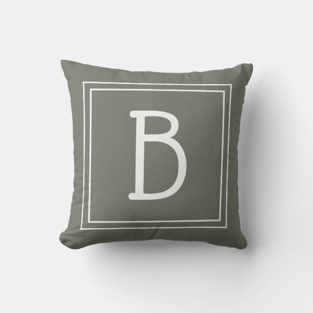 Modern Monogrammed Family Initial Stylish Green Cushion (Front)
