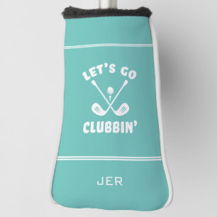 Modern Monogrammed Golfer Gift Teal Putter Golf Head Cover