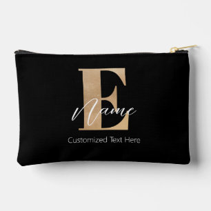 Modern Monogrammed Initial E & Name Personalised Accessory Pouch