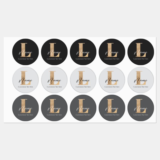 Modern Monogrammed Initial L & Name Personalised (Sheet)