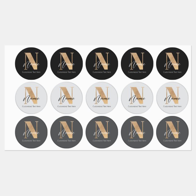 Modern Monogrammed Initial N & Name Personalised (Sheet)