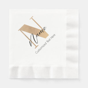 Modern Monogrammed Initial N & Name Personalised Napkin