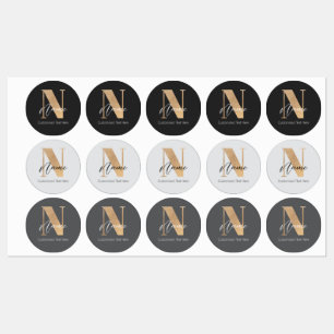 Modern Monogrammed Initial N & Name Personalized