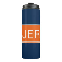 Modern Monogrammed Initial Orange Blue Cute Drink