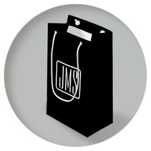 Modern Monogrammed Initials Black & White Small Gift Bag