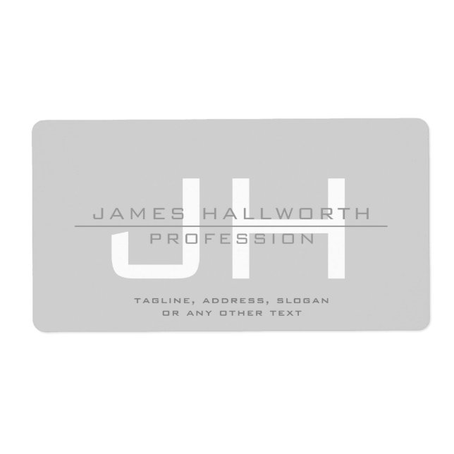 Modern Monogrammed Initials (or other text) Grey (Front)