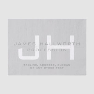 Modern Monogrammed Initials (or other text) Grey Tissue Paper