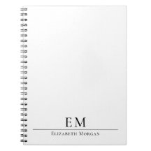 Modern Monogrammed Minimal Elegant Black White