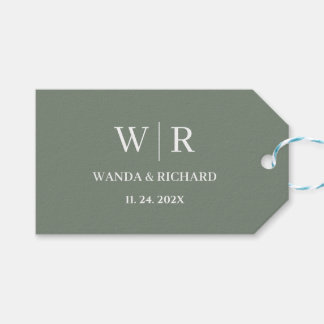 Modern Monogrammed Minimalist Wedding Gift Tags
