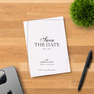 Modern Monogrammed Photo Wedding Save the Date Acrylic Invitations