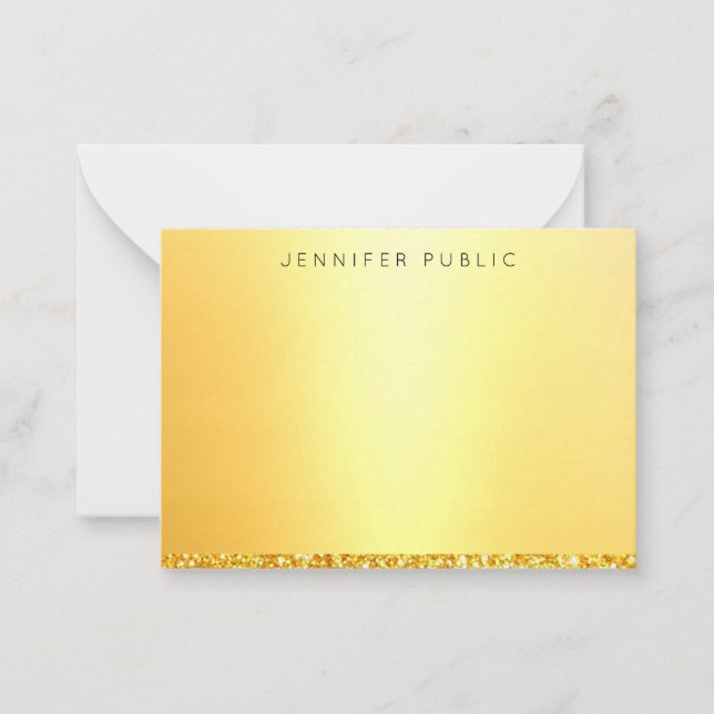 Modern Monogrammed Template Trendy Gold Glitter (Front)