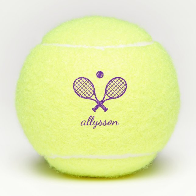 Modern Monogrammed Tennis Balls (Front)