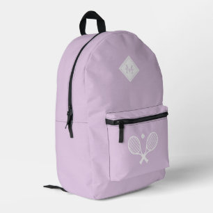 Modern Monogrammed Tennis Player Minimalist  Printed Backpack