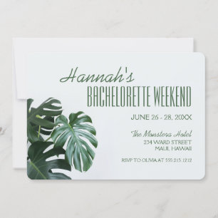 Modern Monstera Bachelorette Weekend Invitation