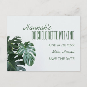 Modern Monstera Bachelorette Weekend Postcard