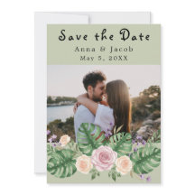 Modern Monstera Leaf Floral Sage