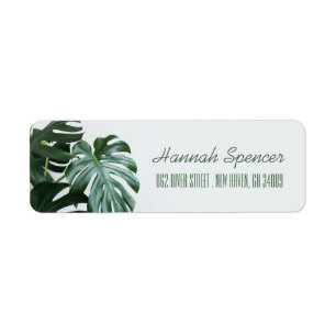Modern Monstera Return Address Label