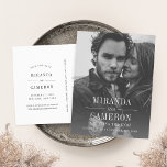 Modern Mood | Photo Save the Date Announcement Postcard<br><div class="desc">Simple and striking, our Modern Mood save the date postcard sets a chic tone for your upcoming wedding. Add your favorite full bleed vertical or portrait oriented photo and customize the white text overlay with your names, wedding date and location in modern and understated serif lettering. Postcards reverse to show...</div>