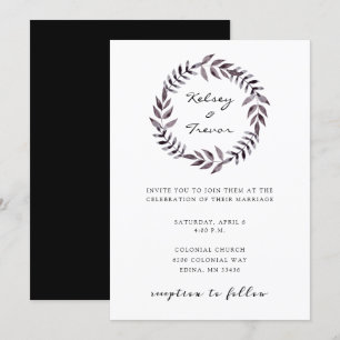 Modern Mood Watercolor Floral Wedding Invitations