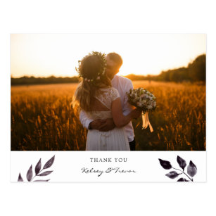 Modern Mood Watercolor Photo Thank You Postcard