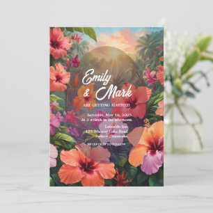 Modern Moody Bold Colourful Floral wedding invite