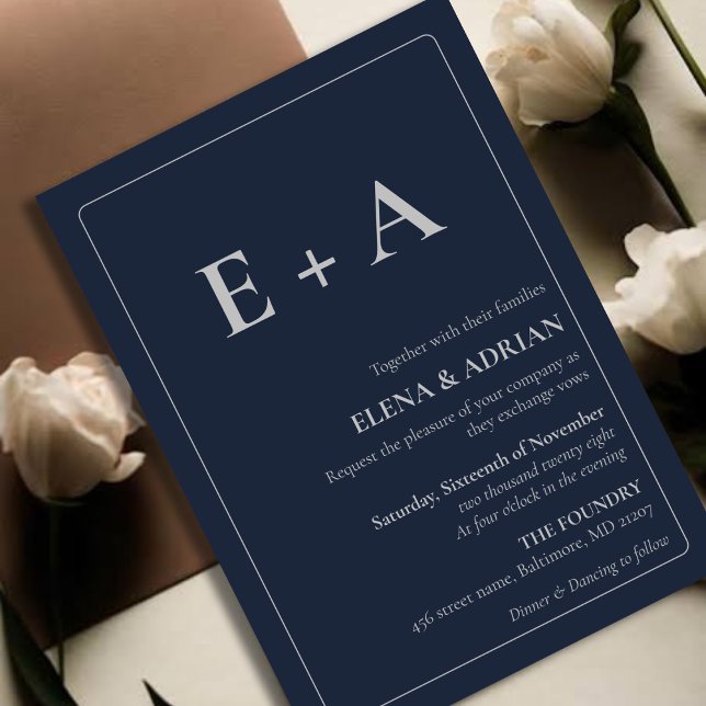 Modern Moody Photo Wedding Invitation with QR code (Creator Uploaded)