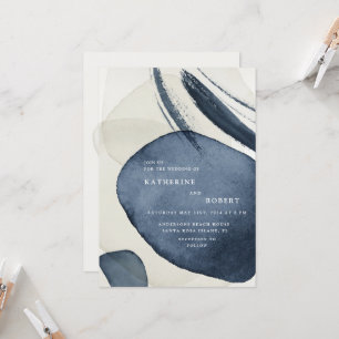 Modern Moody Watercolor Wedding Invitation