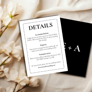 Modern Moody Wedding Enclosure Card