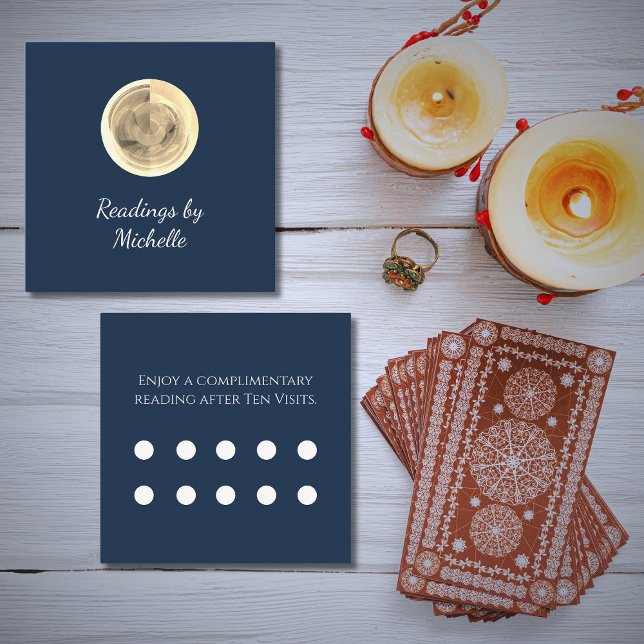 Modern Moon Crystal Ball Simple Tarot Reader Loyalty Card (Creator Uploaded)