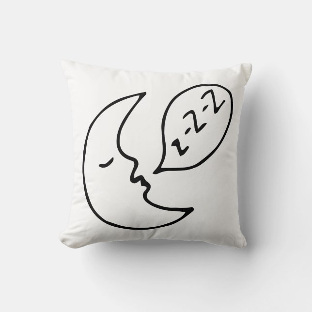 Modern Moon Nursery Decor Black Throw Pillow (Front)