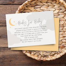 Modern Moon Star Clouds Bring A Book Baby Shower