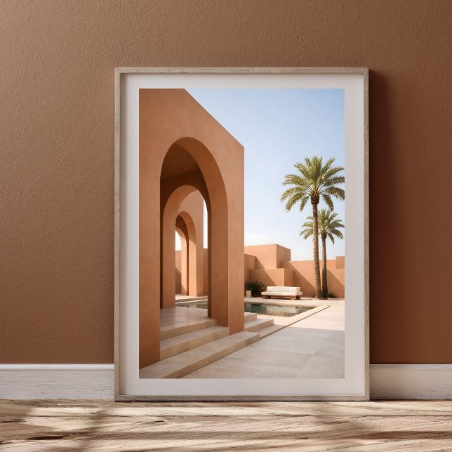 Modern Moroccan Archway with Palm Trees Poster (Creator Uploaded)